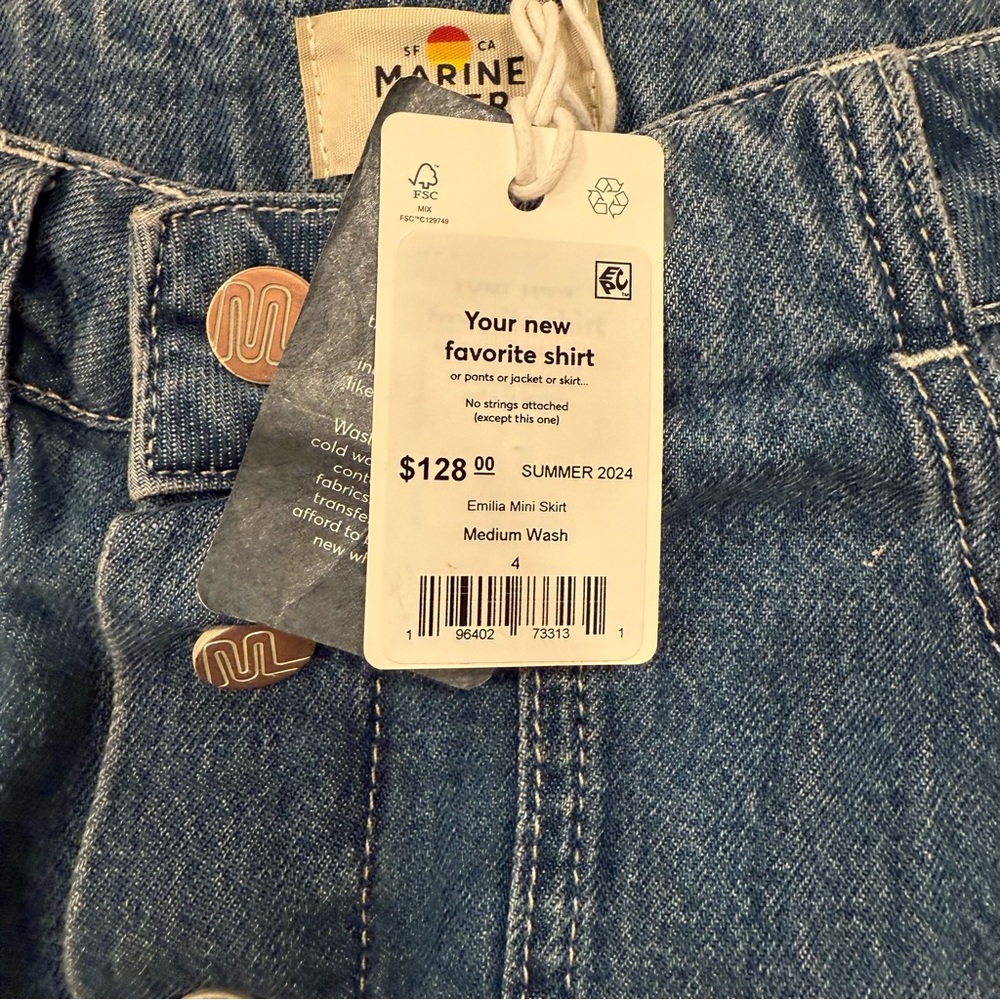 NWT Marine Layer Emilia Mini Denim Skirt - Picture 7 of 8